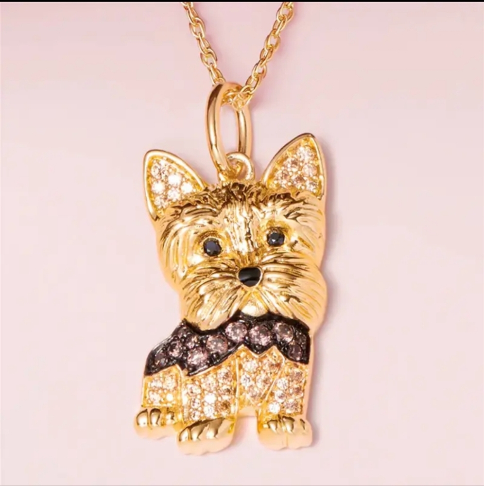 NEW! Cubic Zirconia Yorkie Keychain/Bag 🎒👜 Charm & Jewelry Pendant 📿 ~ 🎁🐾🐕